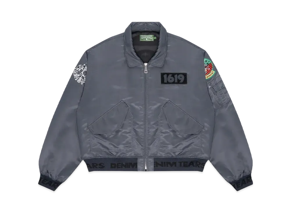 DENIM TEARS Trans-Atlantic Flight Jacket "Steel Blue"