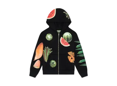 DENIM TEARS Fruit Collage Zip Up Hoodie "Black"