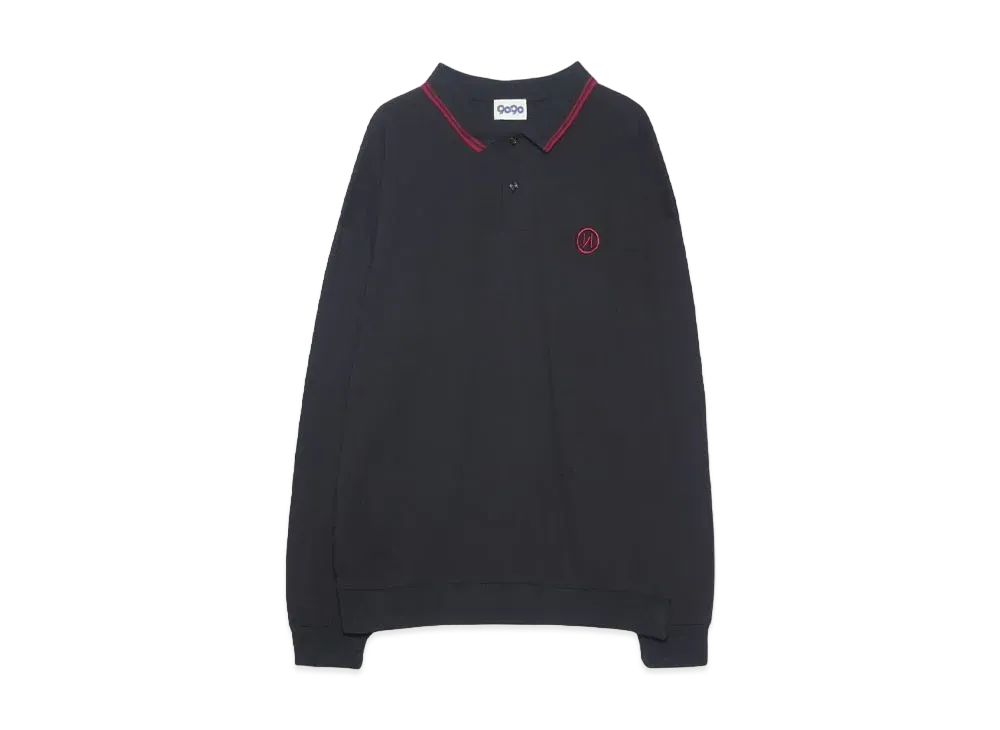 9090 N Logo Polo L/S Tee "Black"