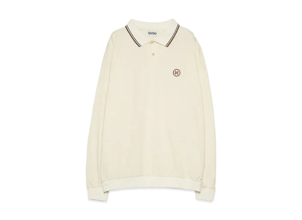 9090 N Logo Polo L/S Tee "Ivory"