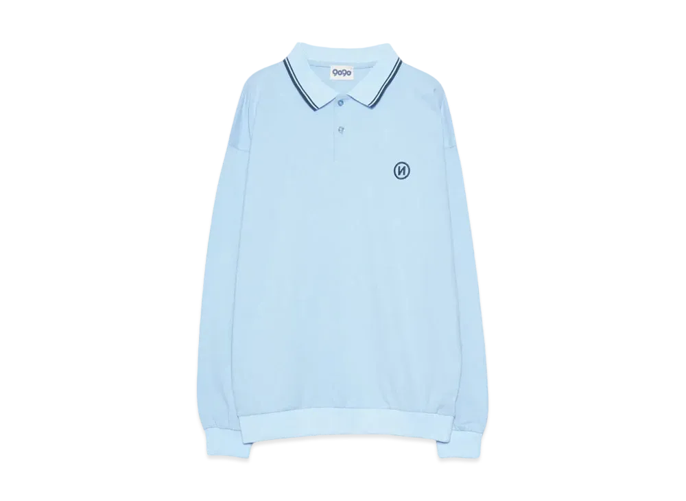 9090 N Logo Polo L/S Tee "Light Blue"