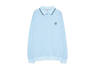 9090 N Logo Polo L/S Tee "Light Blue"