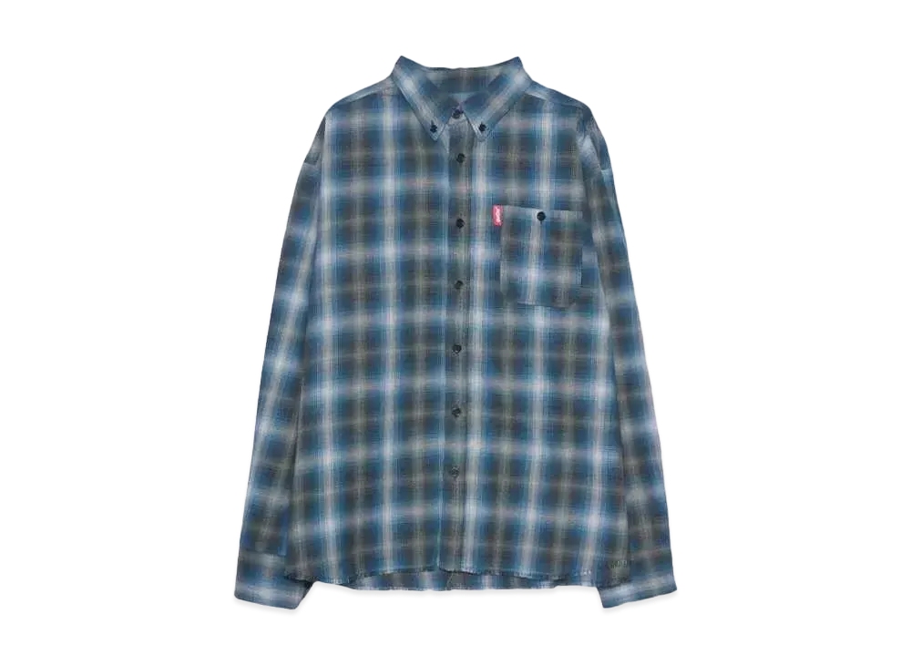 9090 Damage Original Ombre L/S Shirt "Blue"