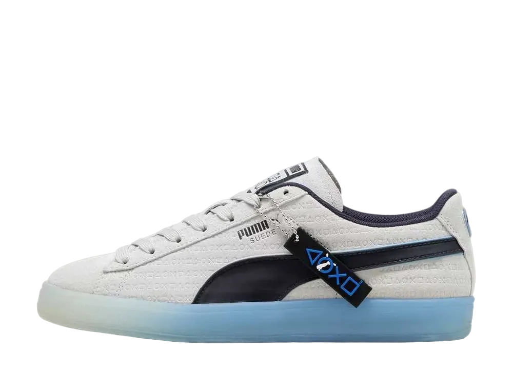 PlayStation × Puma Suede "Glacial Gray/New Navy"