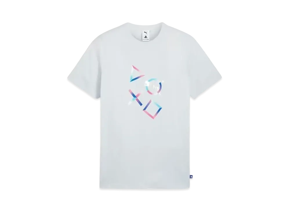 PUMA x PlayStation Men's Graphic Short Sleeve T-Shirt "Silver Mist"