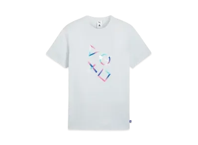 PUMA x PlayStation Men's Graphic Short Sleeve T-Shirt "Silver Mist"