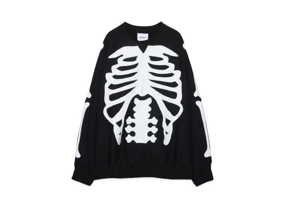 TAKAHIROMIYASHITATheSoloist. back gusset sleeve crew neck sweat shirt. (bone type01) "black x white"