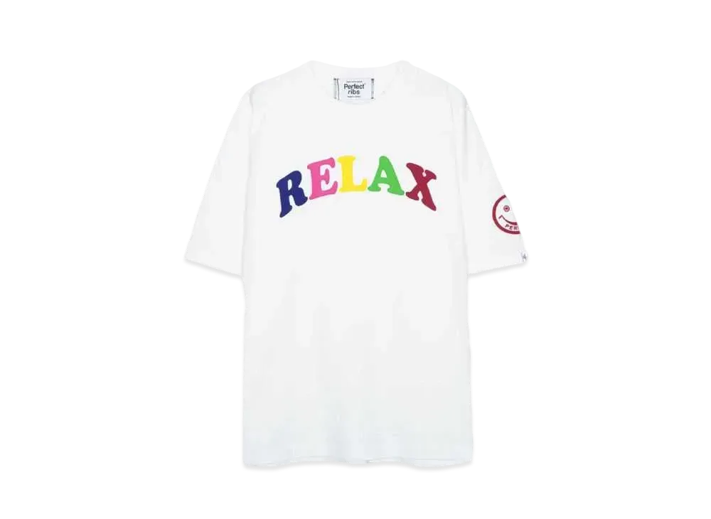 Perfect ribs (RELAX & OPTIMIST) Basic Short Sleeve T Shirts "White"