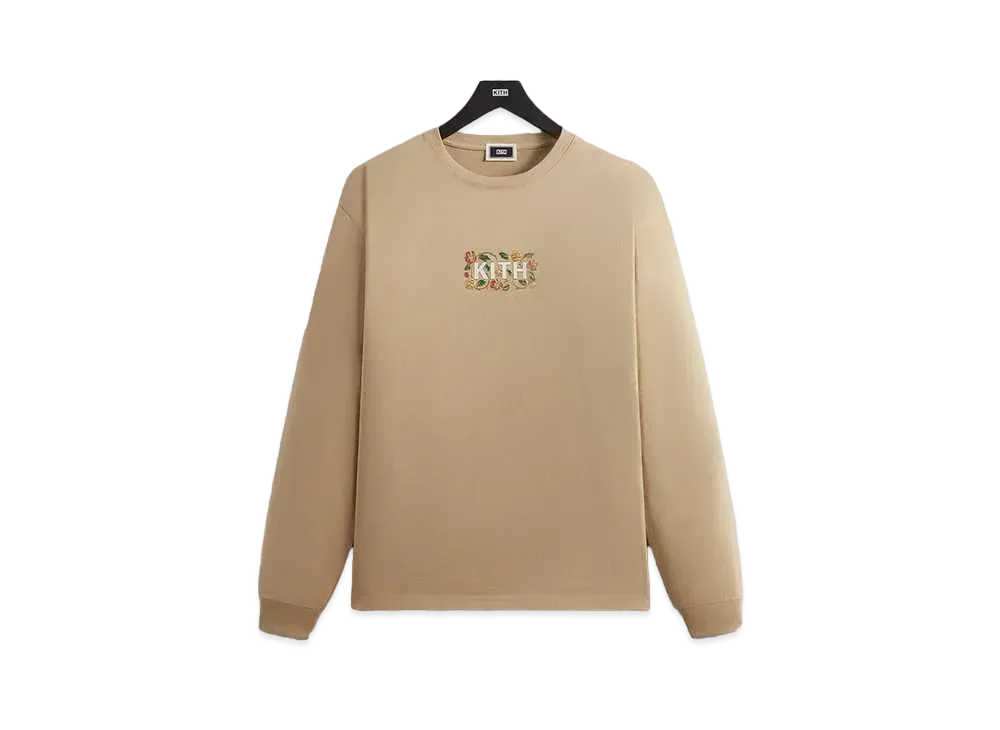 Kith Floral Classic Logo Long Sleeve Tee "Canvas"