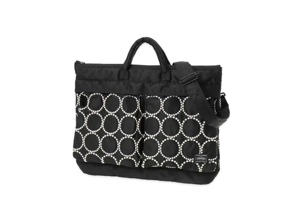 PORTER x mina perhonen Tambourine 2Way Short Helmet Bag "Black/Beige"