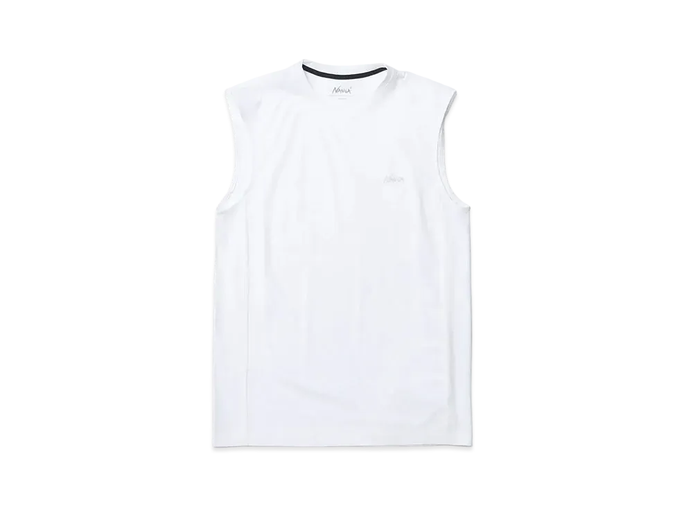 NANGA Dry Base Layer No Sleeve Tee "White"