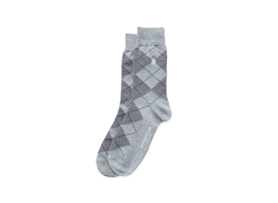 RATS COTTON ACRYLIC ARGYLE SOX "GRAY"