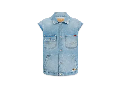 MARTINE ROSE Denim Gilet "Bleached Wash"