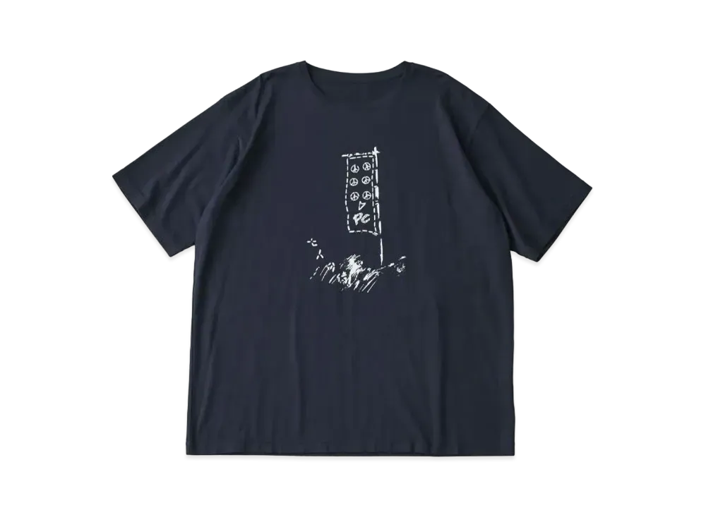 PORTER CLASSIC x Seven Samurai T-shirt Props PC Original Illustration "Navy"