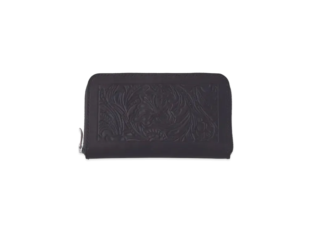 PORTER CLASSIC x Heaven and Hell Hand Carved Leather Long Wallet By KICHIZO "Black"
