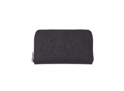 PORTER CLASSIC x Heaven and Hell Hand Carved Leather Long Wallet By KICHIZO "Black"