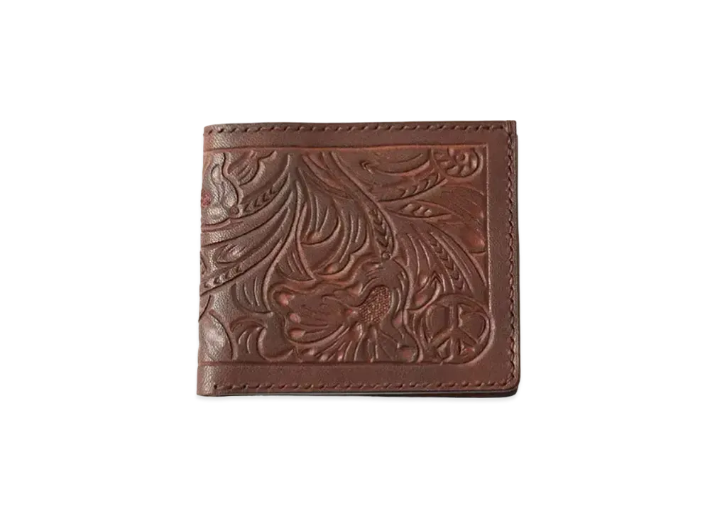 PORTER CLASSIC x Heaven and Hell Hand Carved Leather Wallet By KICHIZO "Brown"