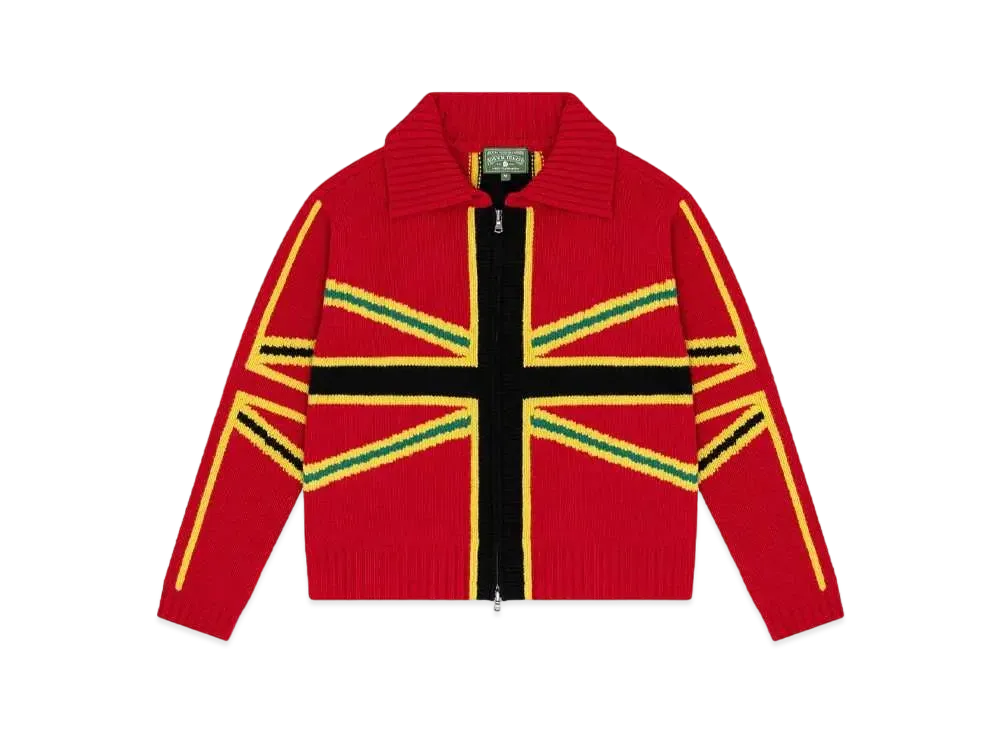 DENIM TEARS Union Black Cardigan "Maruti"