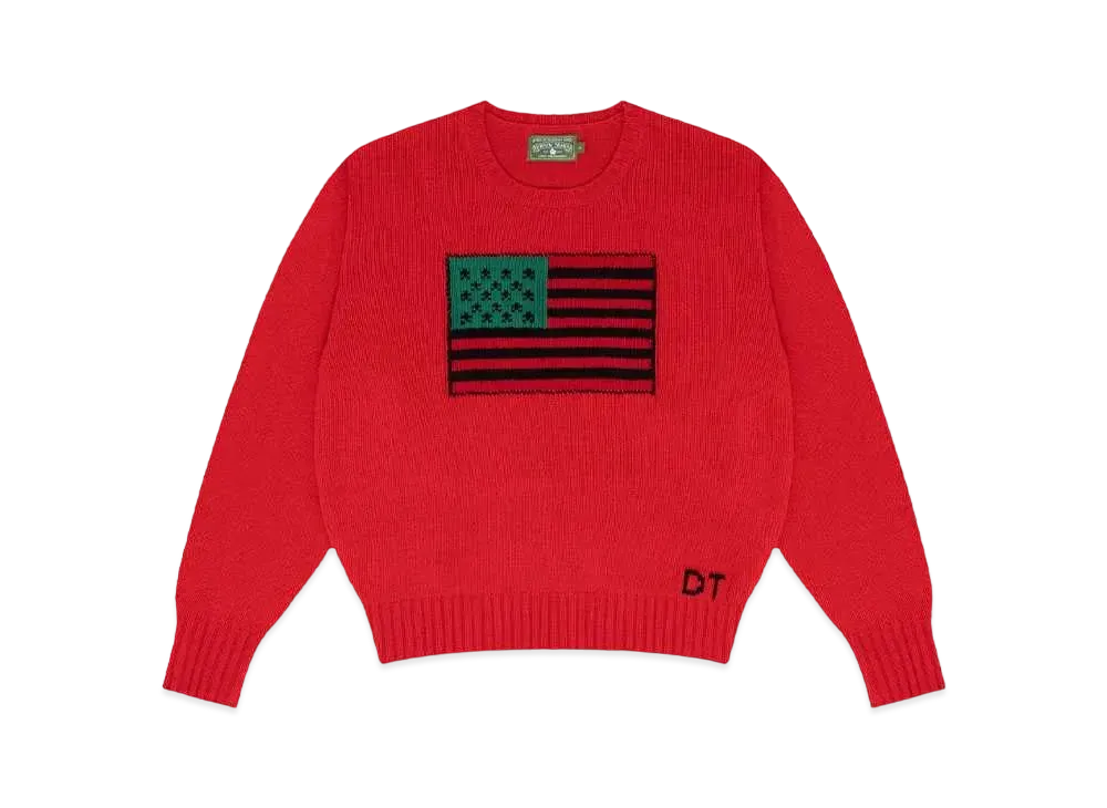 DENIM TEARS 1619 Pan African Flag Sweater "Red"