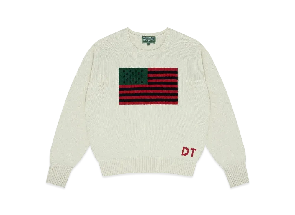 DENIM TEARS 1619 Pan African Flag Sweater "Natural"