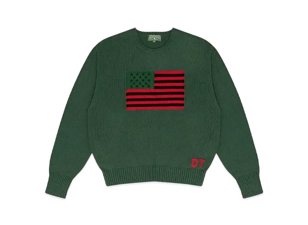 DENIM TEARS 1619 Pan African Flag Sweater "Green"