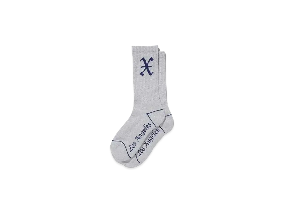 X LOGO SOCKS "ASH"