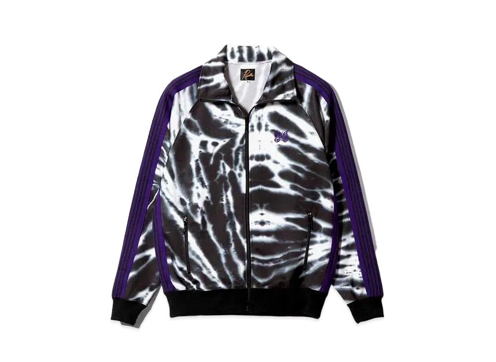 Needles for NEPENTHES Track Jacket - Poly Smooth / Tie Dye Printed "Black"