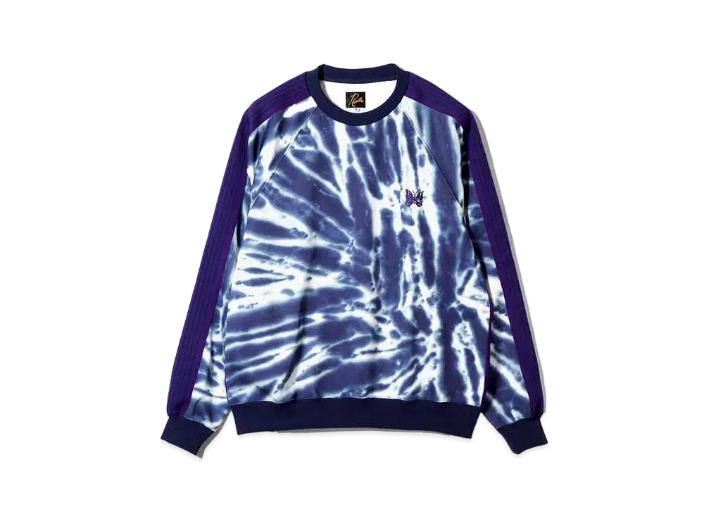 Needles for NEPENTHES Track Crew Neck Shirt - Poly Smooth / Tie Dye Printed "Indigo"