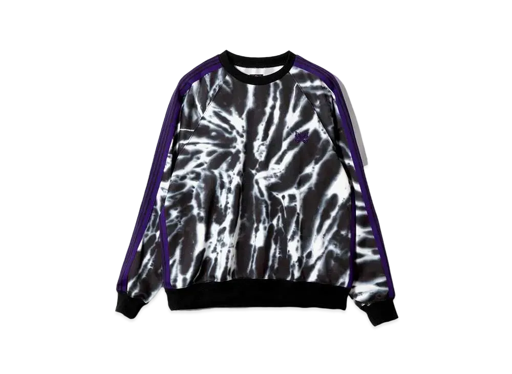 Needles for NEPENTHES Track Crew Neck Shirt - Poly Smooth / Tie Dye Printed "Black"