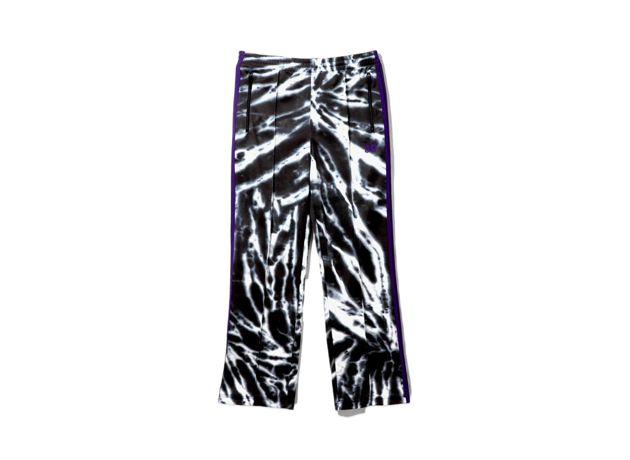 Needles for NEPENTHES Track Pant - Poly Smooth / Tie Dye Printed "Black"