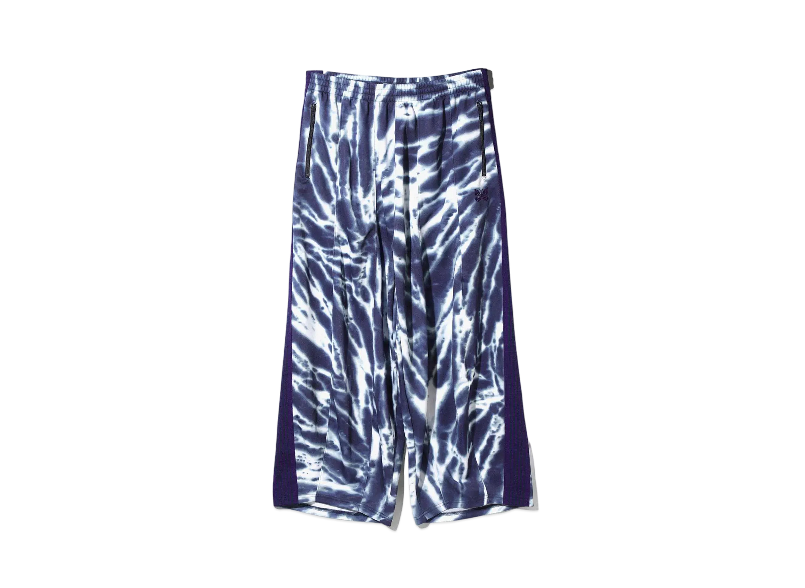 Needles for NEPENTHES H.D. Track Pant - Poly Smooth / Tie Dye Printed "Indigo"