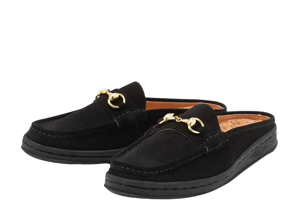 MANEBU BITCH SLIPPER SUEDE "BLACK"