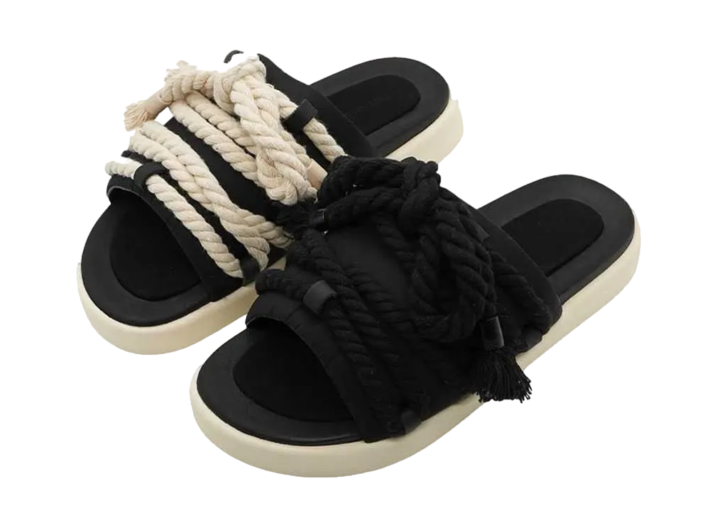 HYPE DROP x FOOT INDUSTRY EX Rope Slipper "BLACK x WHITE"
