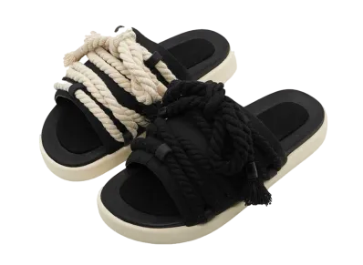 HYPE DROP x FOOT INDUSTRY EX Rope Slipper "BLACK x WHITE"