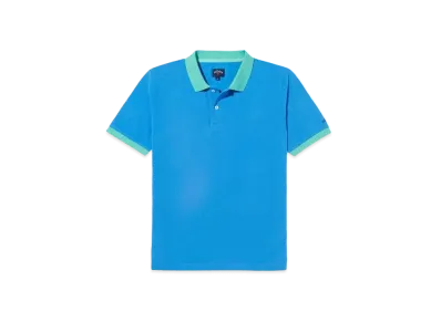 Noah Contrast Collar Pique Polo "Blue"