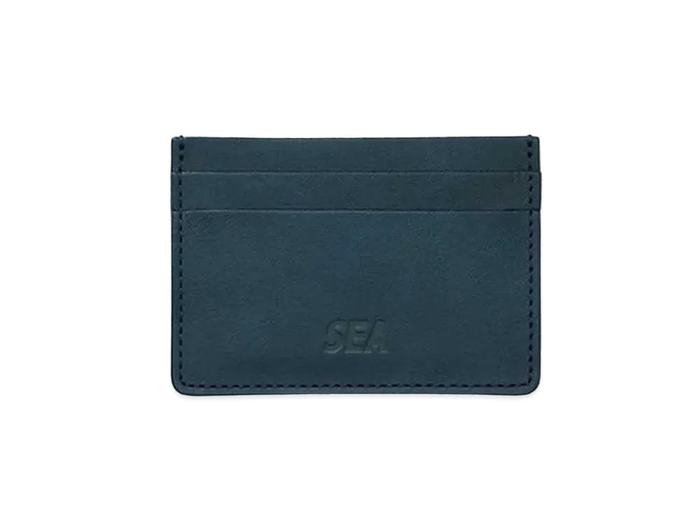 WIND AND SEA Sea Leather Flat Card Holder "M Blue"