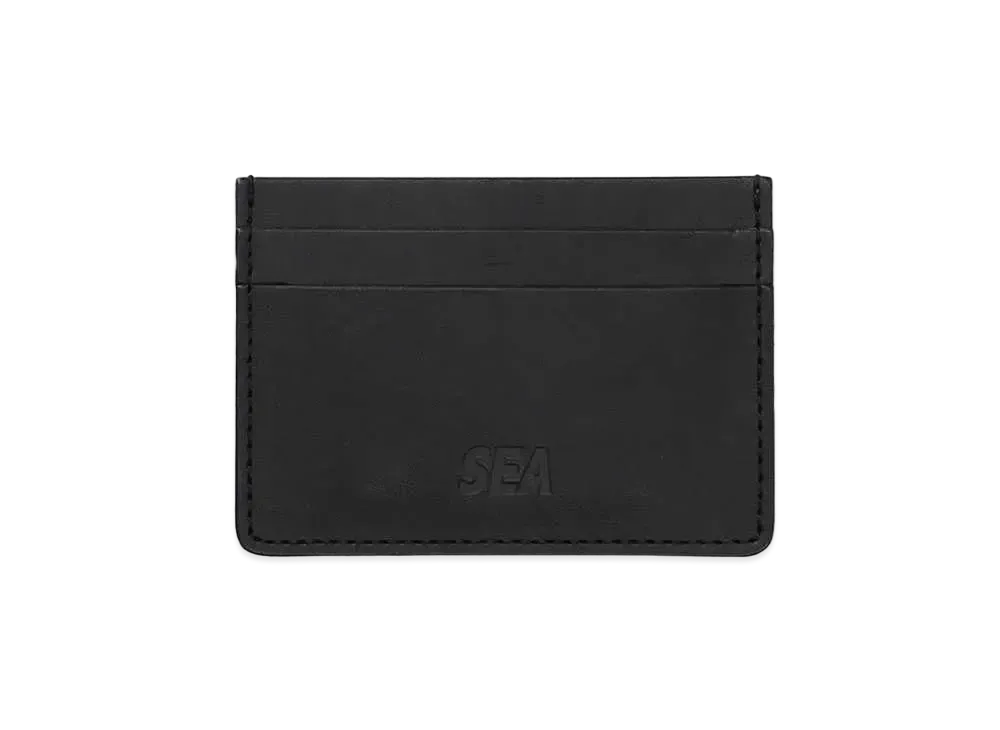 WIND AND SEA Sea Leather Flat Card Holder "Black"