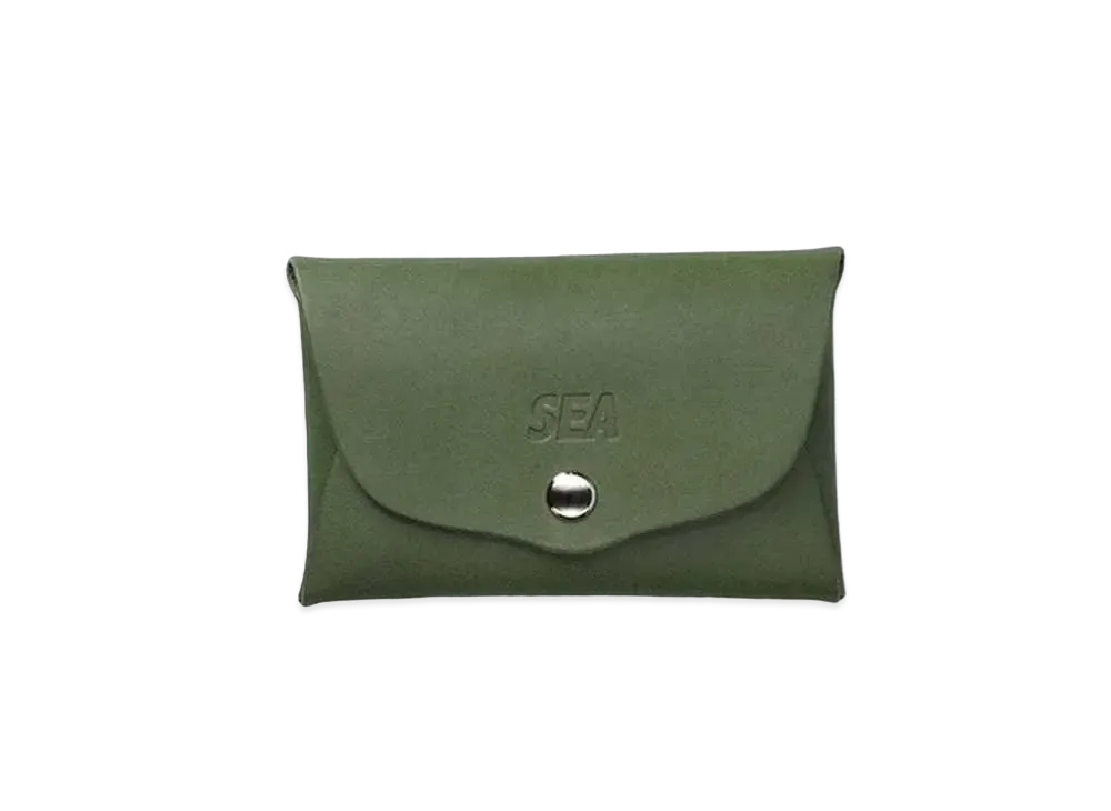 WIND AND SEA Sea Leather Business Card Holder "Moss"