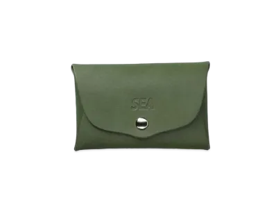 WIND AND SEA Sea Leather Business Card Holder "Moss"