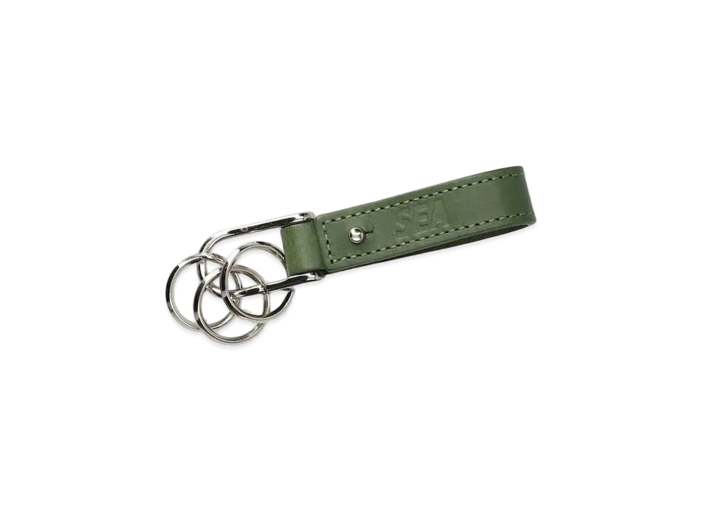 WIND AND SEA Sea Leather Key Ring "Moss"