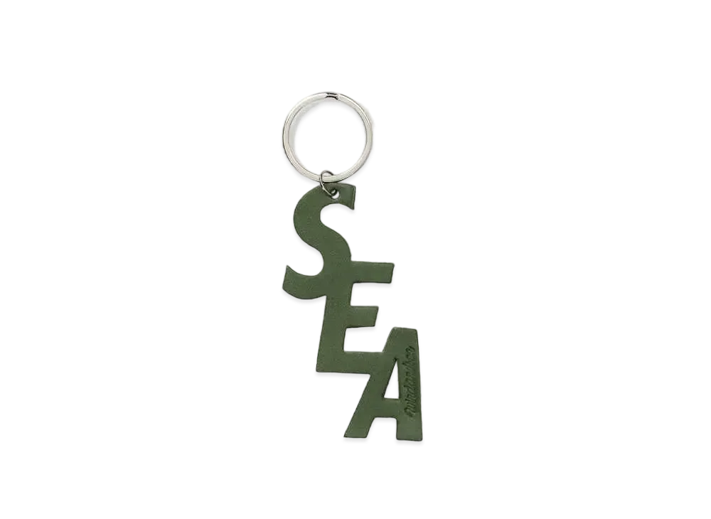 WIND AND SEA Leather (S_E_A) Key Holder "Moss"