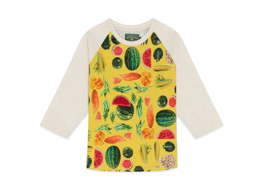DENIM TEARS Fruit Collage Baseball Tee "Yellow"