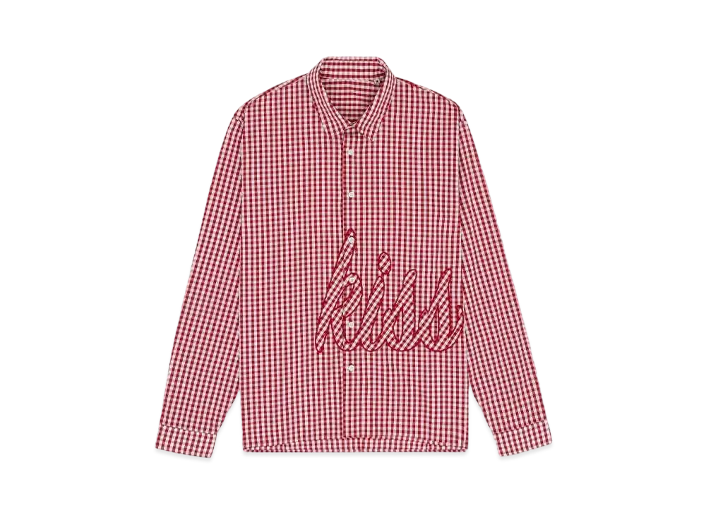 DENIM TEARS KMG Gingham Button Up "Red"