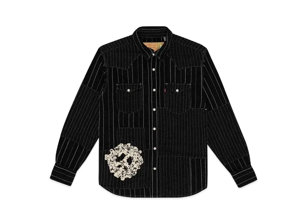 DENIM TEARS Peace Patchwork Western Button Up "Black"