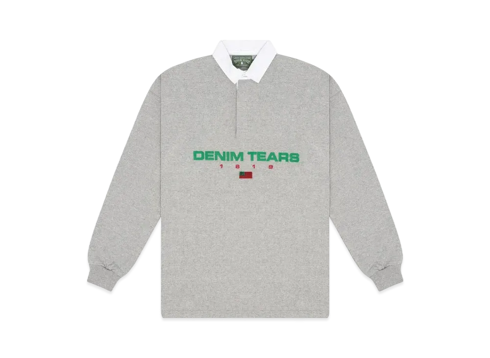 DENIM TEARS 1619 Pan African Flag Rugby "Grey"