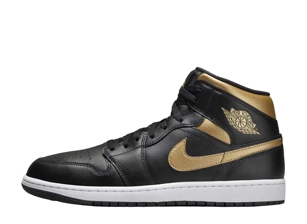 Nike Air Jordan 1 Mid "Black/Metallic Gold"