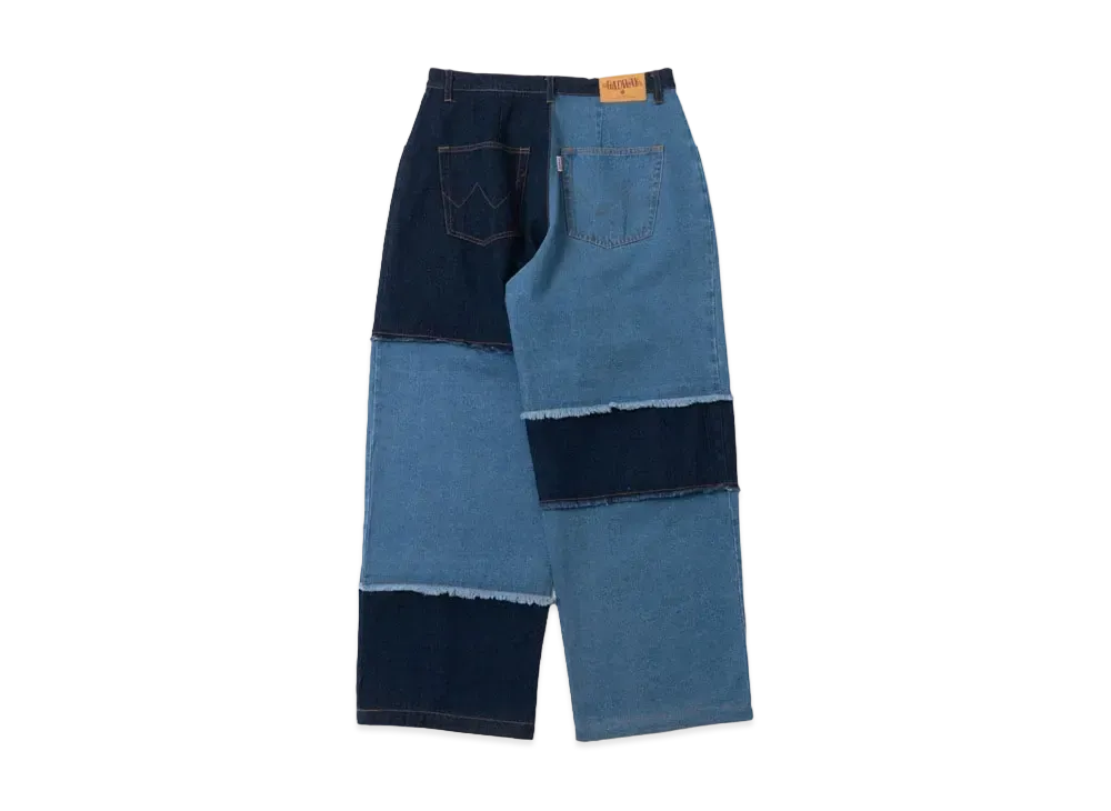 BADWAY patchwork denim pants "Indigo"