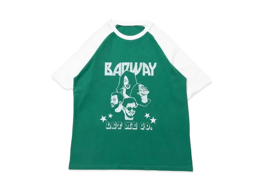 BADWAY rock raglan T "GREEN OFF"