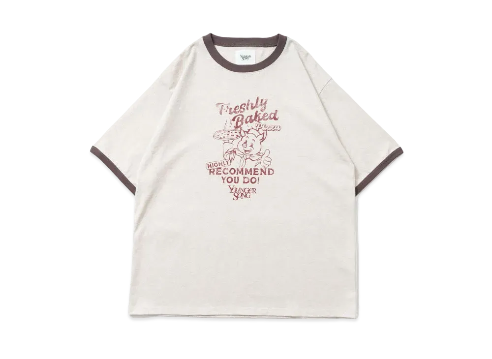 Younger Song chara ringer TEE "oatmeal pizza"