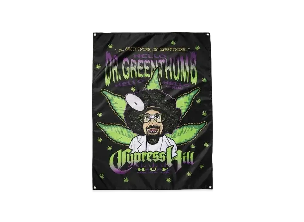 HUF x CYPRESS HILL "420" DR Greenthumb Banner "Black"